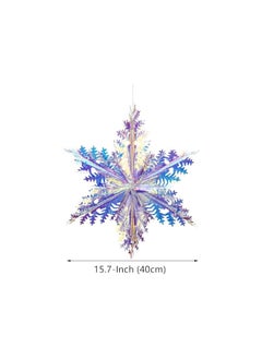 The Bros 3Pcs Iridescent Snowflake Ornament Hanging Decoration, Foil Ceiling Decorative Hanging Ornaments, for Bridal Shower Wedding Birthday Frozen Theme, Party Fairy Princess Rainbow Show  - Image 2