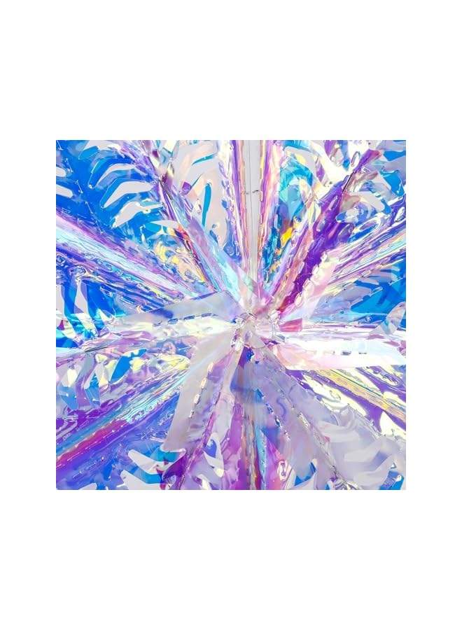The Bros 3Pcs Iridescent Snowflake Ornament Hanging Decoration, Foil Ceiling Decorative Hanging Ornaments, for Bridal Shower Wedding Birthday Frozen Theme, Party Fairy Princess Rainbow Show - Image 4
