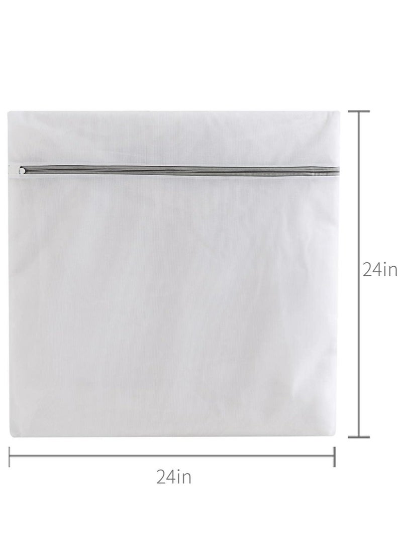 3 قطع 24 × 24 بوصة أكياس غسيل ملابس داخلية شبكية 24 × 24 بوصة، أكياس غسيل ملابس داخلية كبيرة للاستخدام أثناء السفر. - Image 2