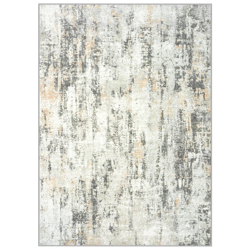 Gent drizz 8x10 Area Rugs Washable Rug: Modern Abstract Living Room Rug Soft Anti-Skid Thin Carpet Indoor Floor Non-Shedding Carpets for Bedroom Dining Room Farmhouse Nursery Home Office Grey Brown - Image 2