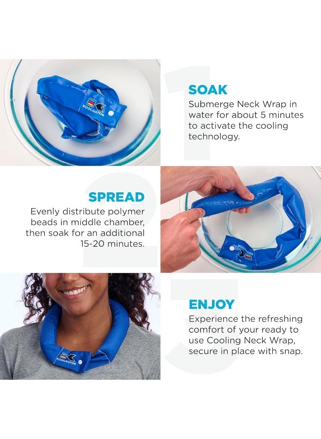 KOOLGATOR KOOLGATOR Evaporative Cooling Neck Wrap - Keep Cool in The Heat, Summer Cooling Accessories, Long Lasting, Reusable & Breathable, Available in 1, 3, or 5 Pack (Blue Paisley, 1 Pack)  - Image 5