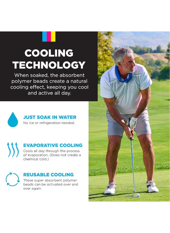 KOOLGATOR KOOLGATOR Evaporative Cooling Neck Wrap - Keep Cool in The Heat, Summer Cooling Accessories, Long Lasting, Reusable & Breathable, Available in 1, 3, or 5 Pack (Blue Paisley, 1 Pack)  - Image 4