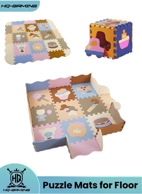 Children's Play Mats, Puzzle Mats for Floor, Foam Playmat for Baby, Foam Floor Tiles, Foam Play Mat 15Pcs Interlocking Foam Floor Playmats for Toddler