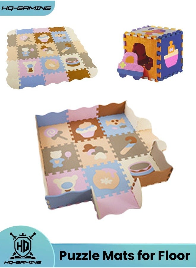HQ-GAMING - Children's Play Mats, Puzzle Mats for Floor, Foam Playmat for Baby, Foam Floor Tiles, Foam Play Mat 15Pcs Interlocking Foam Floor Playmats for Toddler - Image 1