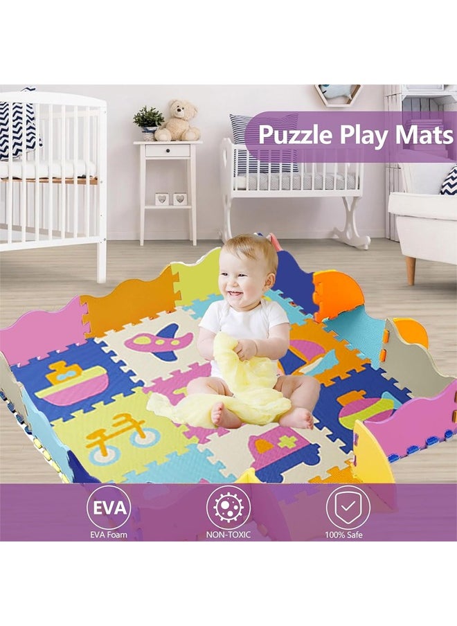 HQ-GAMING - Children's Play Mats, Puzzle Mats for Floor, Foam Playmat for Baby, Foam Floor Tiles, Foam Play Mat 15Pcs Interlocking Foam Floor Playmats for Toddler - Image 1