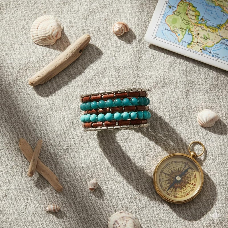 DCA Glass/Wood Multicolor Women Bangle/Bracelet (1101) - Image 4