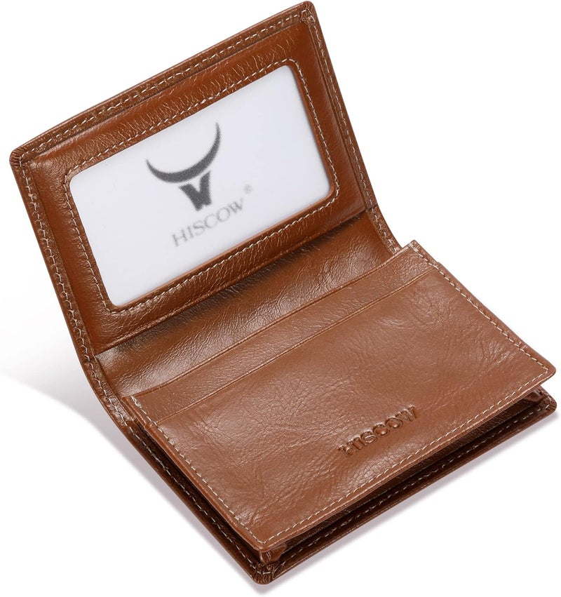 HISCOW Leather Business Card Case Holder for Men & Women, Italian Calfskin - Image 1