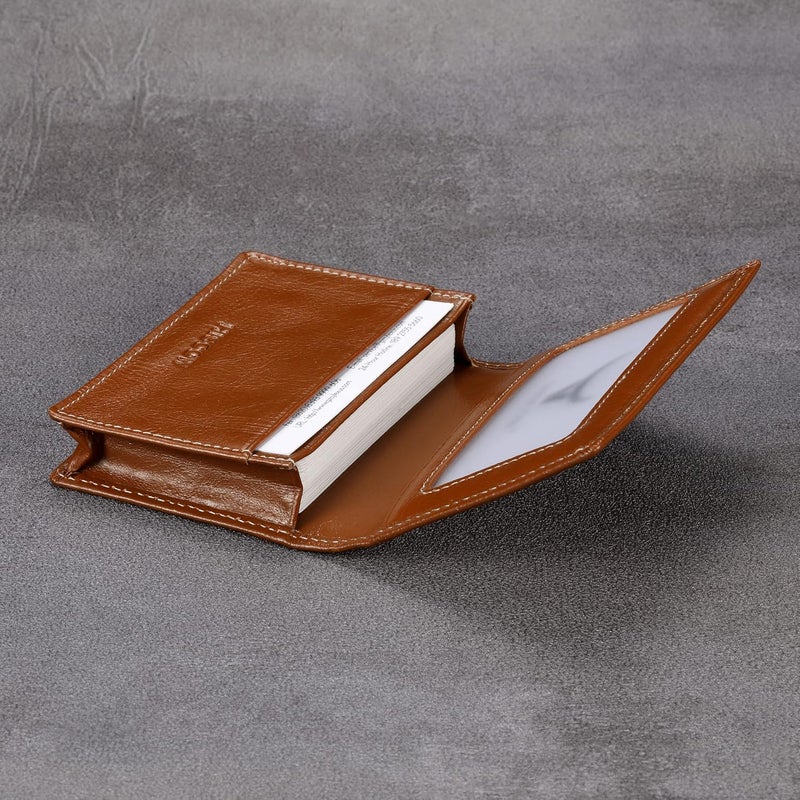 HISCOW Leather Business Card Case Holder for Men & Women, Italian Calfskin - Image 4