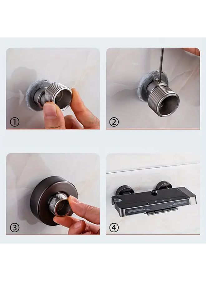 2 Pcs Stainless Steel Rotatable Angle Adjustable Water Valve Faucet Adapter - Image 5