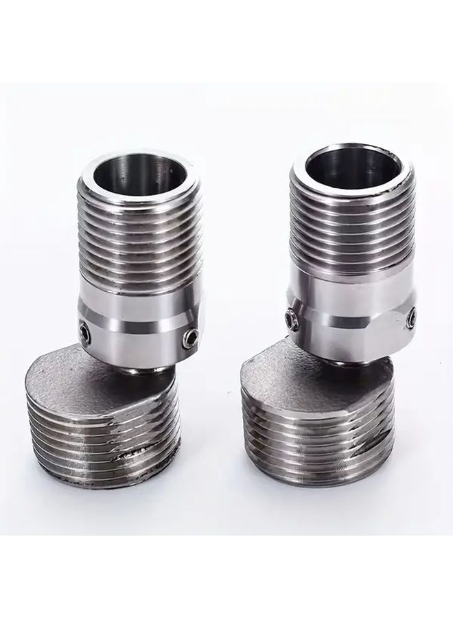 2 Pcs Stainless Steel Rotatable Angle Adjustable Water Valve Faucet Adapter - Image 1