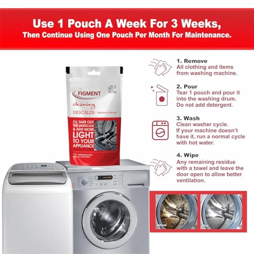 Figment Washing Machine Cleaner & Descaling Powder, Washing Machine Drum Cleaner & Tub Cleaner, Deep Cleaning for Semi and Fully Automatic Front and Top Load Tub, Scale Remover (100g, Pack of 6) - Image 2