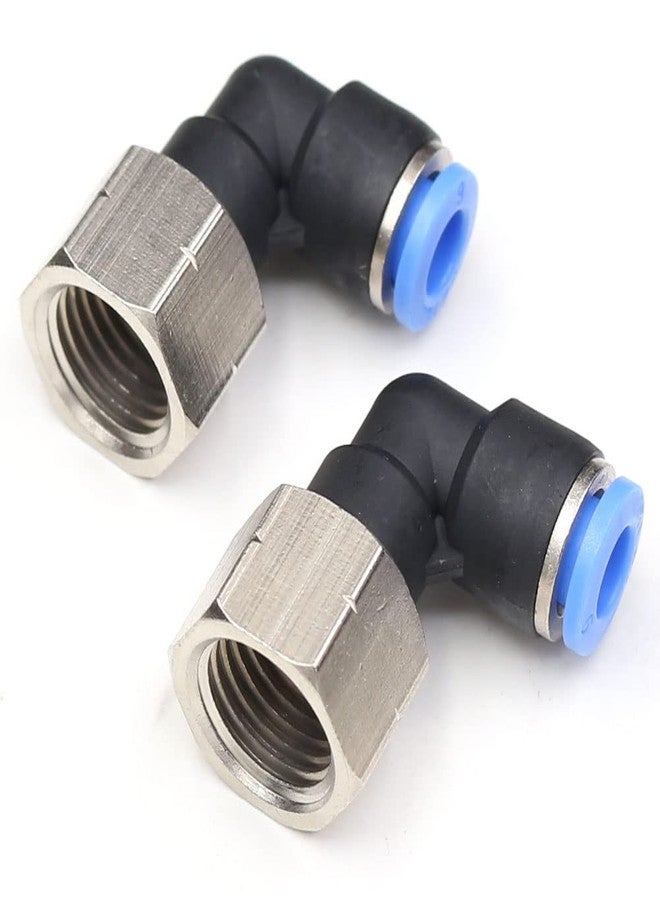CEKER 1/4 NPT Elbow Fittings Push to Connect Air Fittings Pneumatic Air Line 6mm Od Fittings 1/4" Npt Female Push In Connectors Quick Connect Air Composite Fittings 2Packs - Image 1