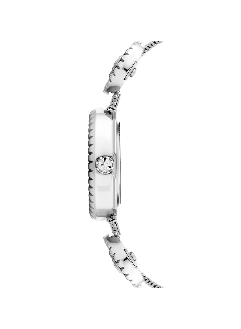 بوليس Women's Kapaa Round Shape Stainless Steel Analog Wrist Watch 29 Mm - Silver