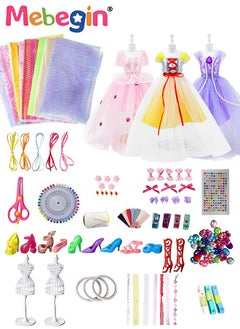 MEBEGIN 500+ PCS Fashion Designer Kits, DIY Handmade Doll Clothes Set with 2 Mannequins, Fashion Design Studio Toys, Creative Doll Clothes Outfits Hand Made Set, No-Sewing Fashion Design, Ideal Gift for Girls  - Image 1