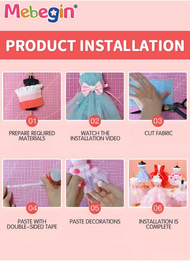 MEBEGIN - 500+ PCS Fashion Designer Kits, DIY Handmade Doll Clothes Set with 2 Mannequins, Fashion Design Studio Toys, Creative Doll Clothes Outfits Hand Made Set, No-Sewing Fashion Design, Ideal Gift for Girls - Image 1