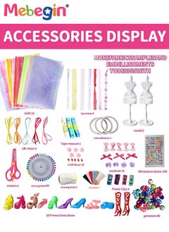 MEBEGIN 500+ PCS Fashion Designer Kits, DIY Handmade Doll Clothes Set with 2 Mannequins, Fashion Design Studio Toys, Creative Doll Clothes Outfits Hand Made Set, No-Sewing Fashion Design, Ideal Gift for Girls  - Image 3
