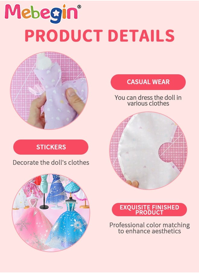 MEBEGIN - 500+ PCS Fashion Designer Kits, DIY Handmade Doll Clothes Set with 2 Mannequins, Fashion Design Studio Toys, Creative Doll Clothes Outfits Hand Made Set, No-Sewing Fashion Design, Ideal Gift for Girls - Image 1