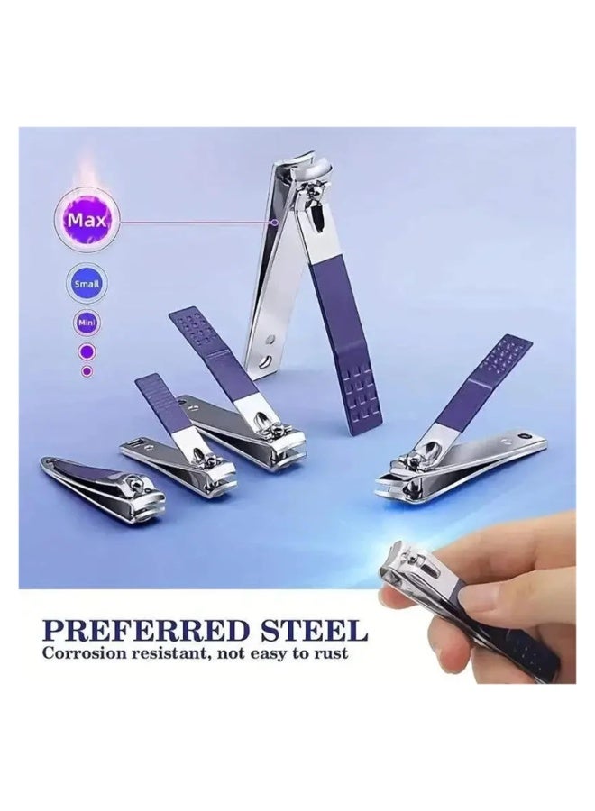 شابية مجموعة قص الأظافر 30 في 1، مجموعة مانيكير، طقم أظافر، طقم مانيكير من الفولاذ المقاوم للصدأ، طقم احترافي مع حقيبة سفر (مجموعة سوداء 30 قطعة) - Image 4