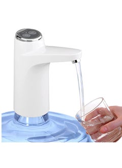 Water Dispenser Pump, Necomi Water Bottle Pump, USB Charging Portable Electric Water Pump for 3-5 Gallon Jugs Automatic Portable Water Dispenser for Office, Home, Camping, Kitchen and etc(White)