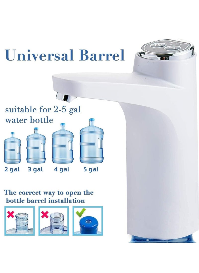 Generic - Water Dispenser Pump, Necomi Water Bottle Pump, USB Charging Portable Electric Water Pump for 3-5 Gallon Jugs Automatic Portable Water Dispenser for Office, Home, Camping, Kitchen and etc(White) - Image 1
