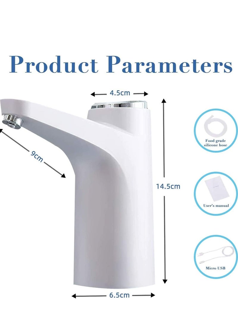 Generic - Water Dispenser Pump, Necomi Water Bottle Pump, USB Charging Portable Electric Water Pump for 3-5 Gallon Jugs Automatic Portable Water Dispenser for Office, Home, Camping, Kitchen and etc(White) - Image 1