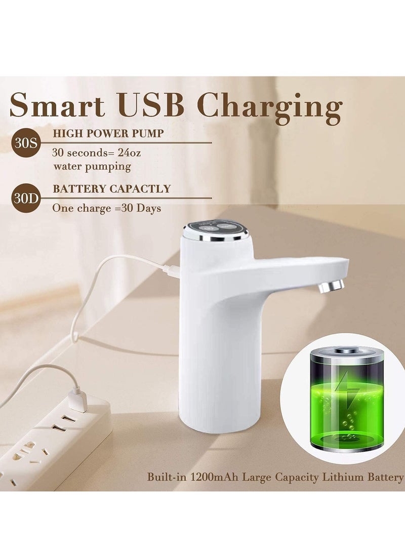 Generic - Water Dispenser Pump, Necomi Water Bottle Pump, USB Charging Portable Electric Water Pump for 3-5 Gallon Jugs Automatic Portable Water Dispenser for Office, Home, Camping, Kitchen and etc(White) - Image 1