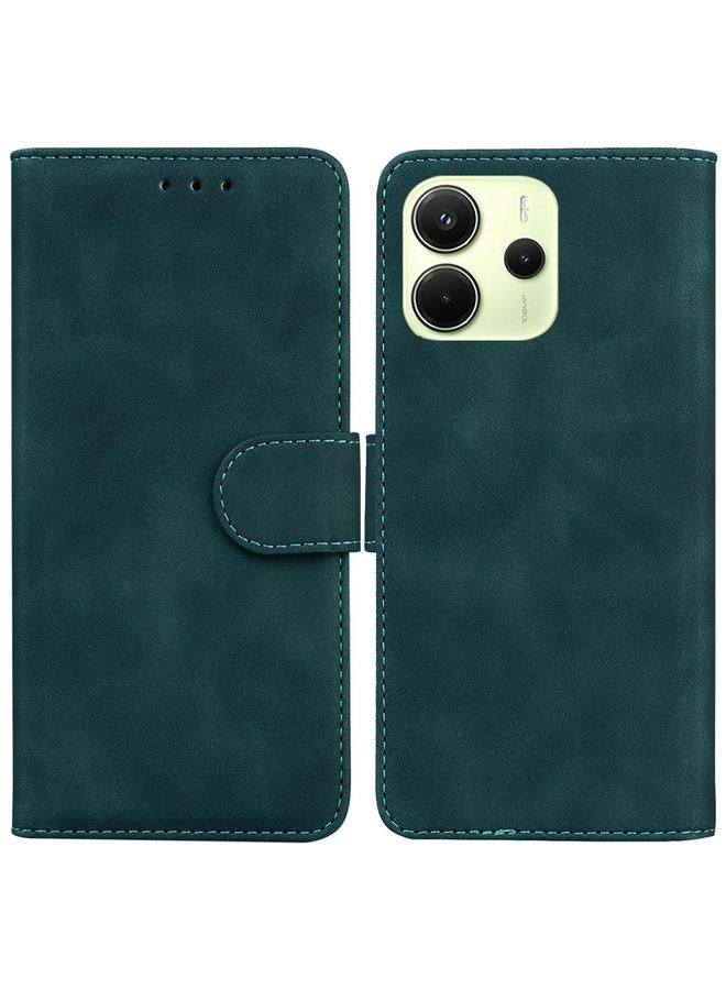S-TOP Case For Redmi Note 14 4G 164.84mm Skin Feel Pure Color Flip Leather Phone Case - Image 1