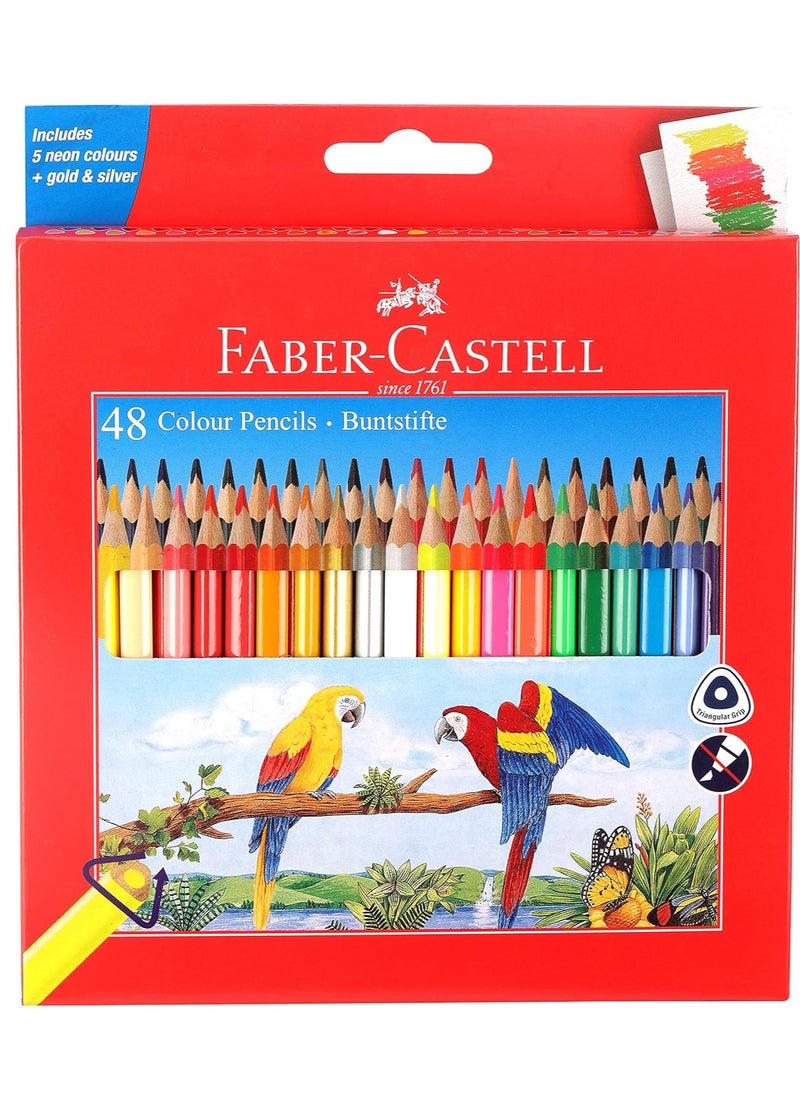 FABER-CASTELL - Faber Castell 48 Triangular Colour Pencils Multicolor - Image 1