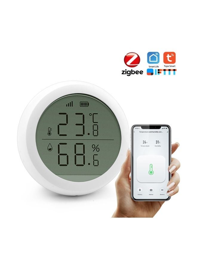 NIBEMINENT Smart LCD Temperature And Humidity Sensor White 68x68x30mm - Image 2