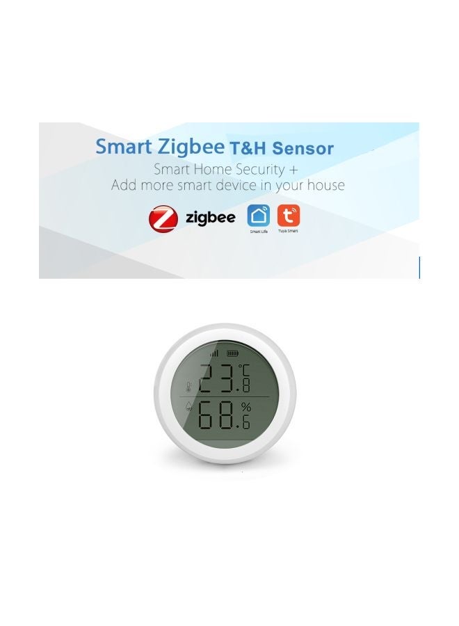 NIBEMINENT Smart LCD Temperature And Humidity Sensor White 68x68x30mm - Image 5