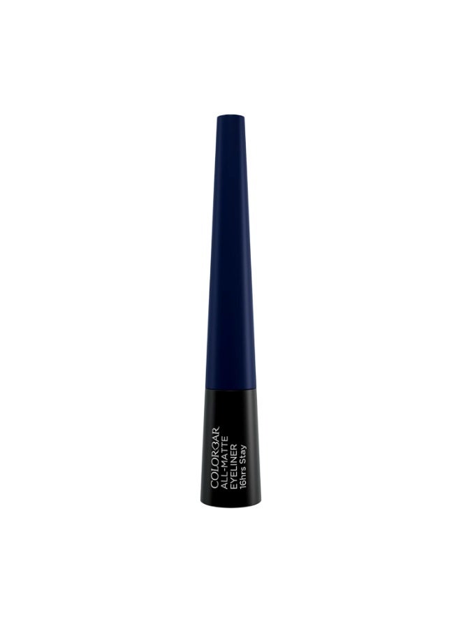 Colorbar All Matte Eyeliner, Blue 003, Matte Finish, 2.5ml | 16 hour stay | Smudgeproof | One stroke application - Image 1