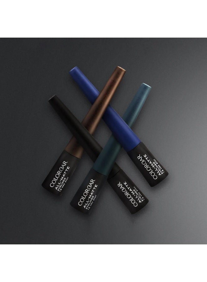Colorbar All Matte Eyeliner, Blue 003, Matte Finish, 2.5ml | 16 hour stay | Smudgeproof | One stroke application - Image 4