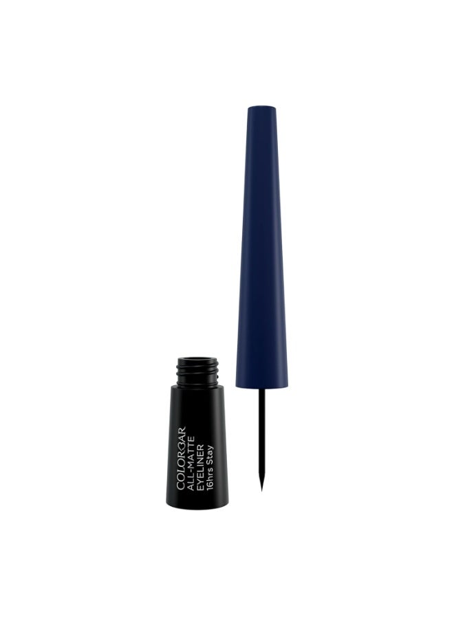 Colorbar All Matte Eyeliner, Blue 003, Matte Finish, 2.5ml | 16 hour stay | Smudgeproof | One stroke application - Image 2