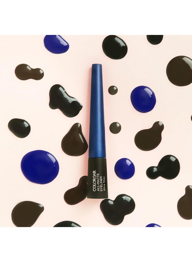 Colorbar All Matte Eyeliner, Blue 003, Matte Finish, 2.5ml | 16 hour stay | Smudgeproof | One stroke application - Image 5