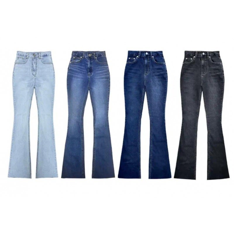 2025 Crotch-Enhancing Pants Korean Style Waist And Thin Crotch Padded Denim Bell-Bottom Pants - Image 4