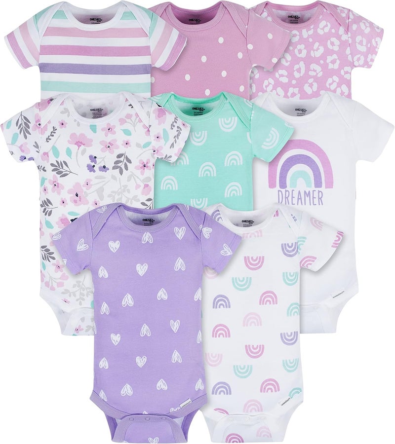 Onesies Brand baby-girls 8-Pack Short Sleeve Printed Bodysuits Baby and Toddler T-Shirt Set - Image 1