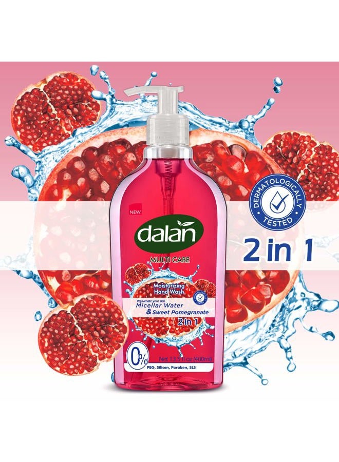 Dalan Sweet Pomegranate Multicare Ultra Moisturizing Liquid Hand Soap for Normal and Dry Hands Fresh Clean and Soft Feeling (13.5 Fl Oz / 400 mL (Pack of 3)) - Image 4