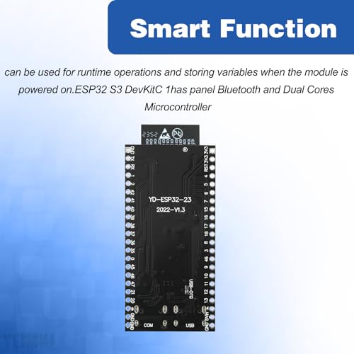 YEJMKJ 5pcs ESP32 S3 Development Board ESP32-S3-DevKitC-1-N8R8 with WiFi and Bluetooth MCU Module Dual Type-C Core Microcontroller Processor Integrated with Full Wi-Fi and BLE Functions ESP WROOM 32 - Image 4