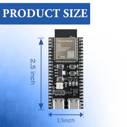 YEJMKJ 5pcs ESP32 S3 Development Board ESP32-S3-DevKitC-1-N8R8 with WiFi and Bluetooth MCU Module Dual Type-C Core Microcontroller Processor Integrated with Full Wi-Fi and BLE Functions ESP WROOM 32 - Image 3