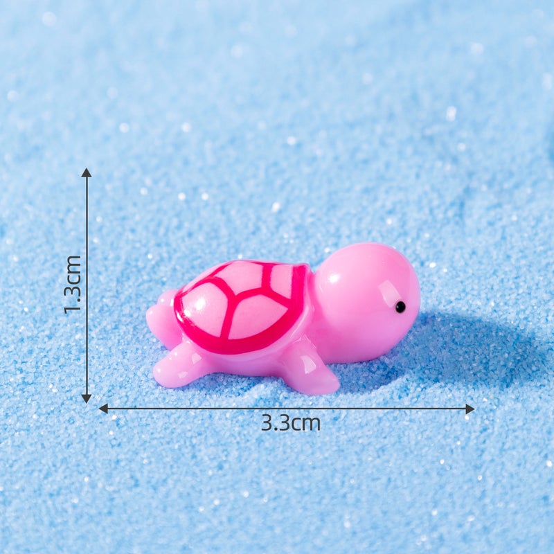 Generic Moss Terrarium Eco Bottle Turtle Figurine DIY Craft Gift Large rose red/five-color turtle 