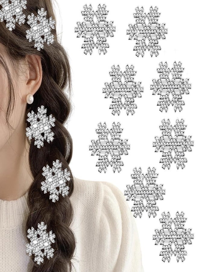 Furimuk Christmas Sparkly Rhinestone Snowflake Hair Clip Hair Barrettes, Metal Alligator Clips Hair Accessories for Women Princess Long Thick Hair Winter Xmas Hairpins Christmas Party Gifts A - Image 1
