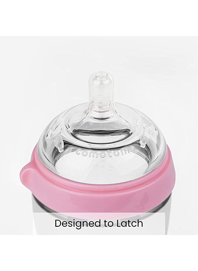 NIBEMINENT Natural Feel Baby Bottle 150ml - Pink - Image 2