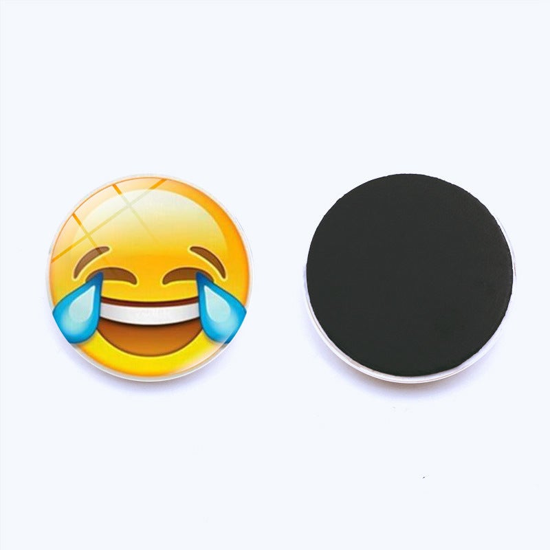 Classic Creative Smiley Expression Bag Refrigerator Sticker Time Gem Magnetic Glass Home Decoration Whiteboard Sticker 30Mm - Image 1