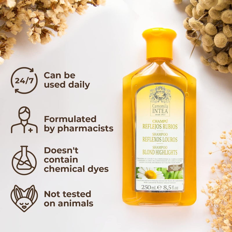 Intea شامبو إنتيه البابونج - شامبو مميز لتفتيح الشعر الأشقر - خالي من الأمونيا، سهل التطبيق للشعر الطبيعي أو المصبوغ - 8.5 أونصة - Image 4