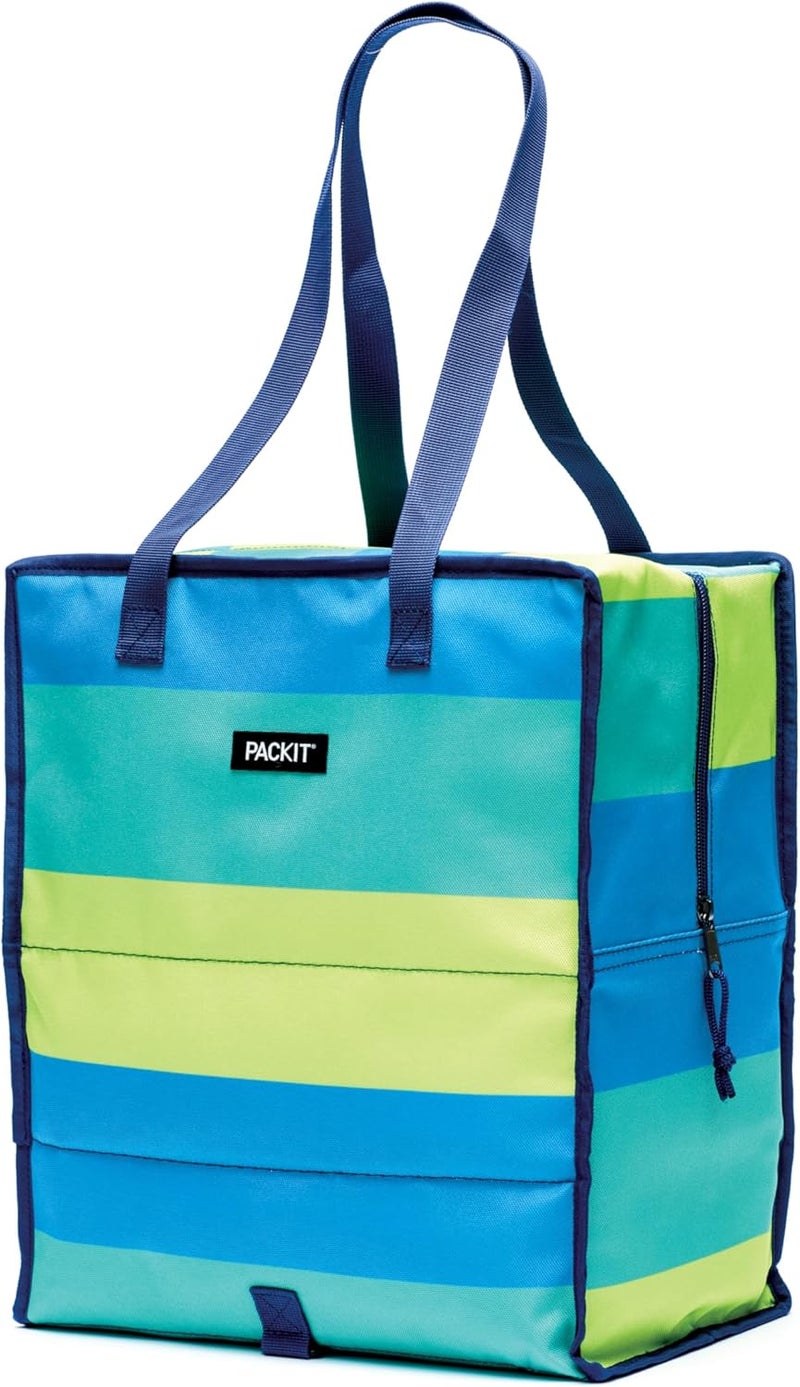 PackIt Freezable Grocery Tote Built with EcoFreeze Technology Foldable Collapsible Reusable Zip Closure Dual Handles - Image 2
