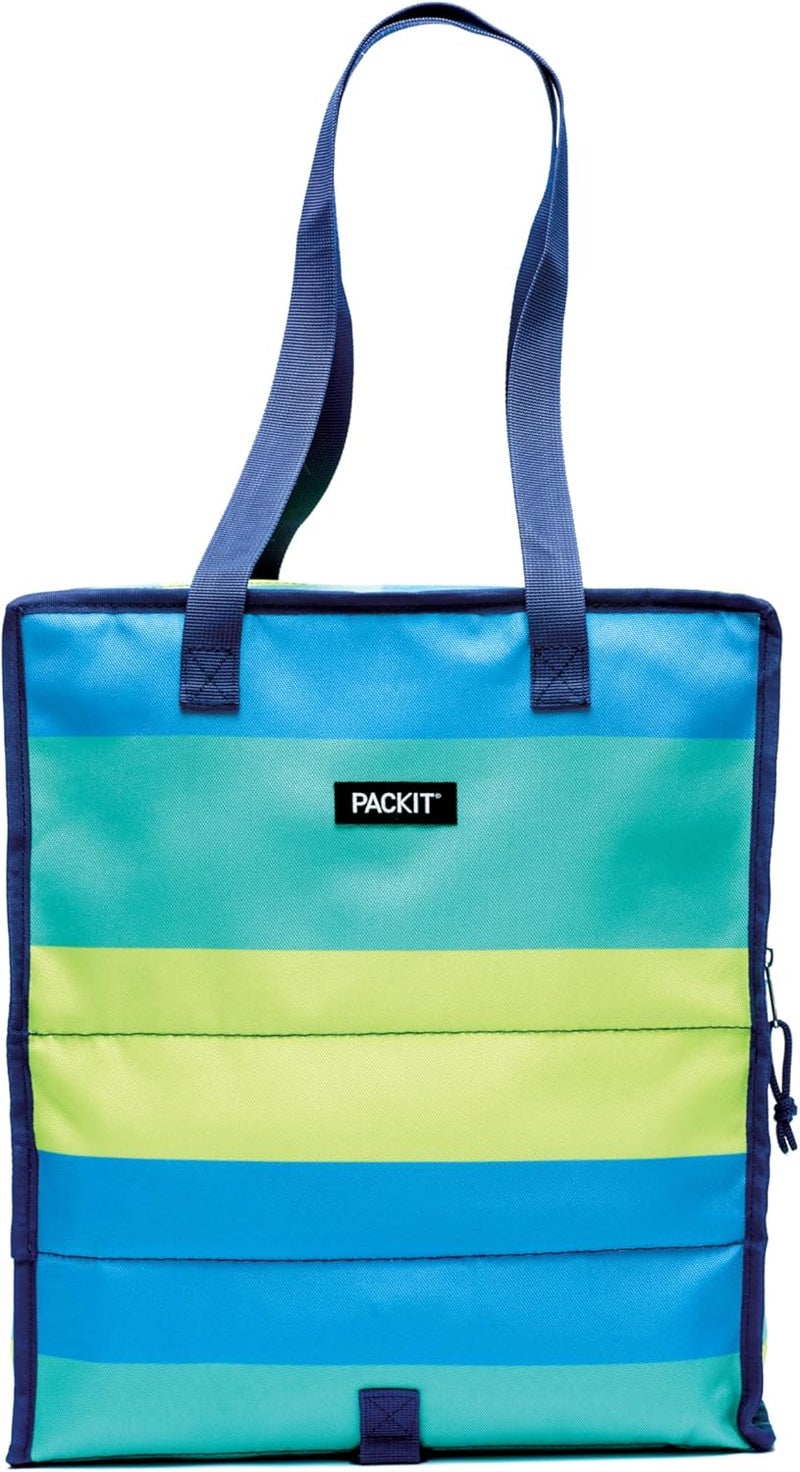 PackIt Freezable Grocery Tote Built with EcoFreeze Technology Foldable Collapsible Reusable Zip Closure Dual Handles - Image 1