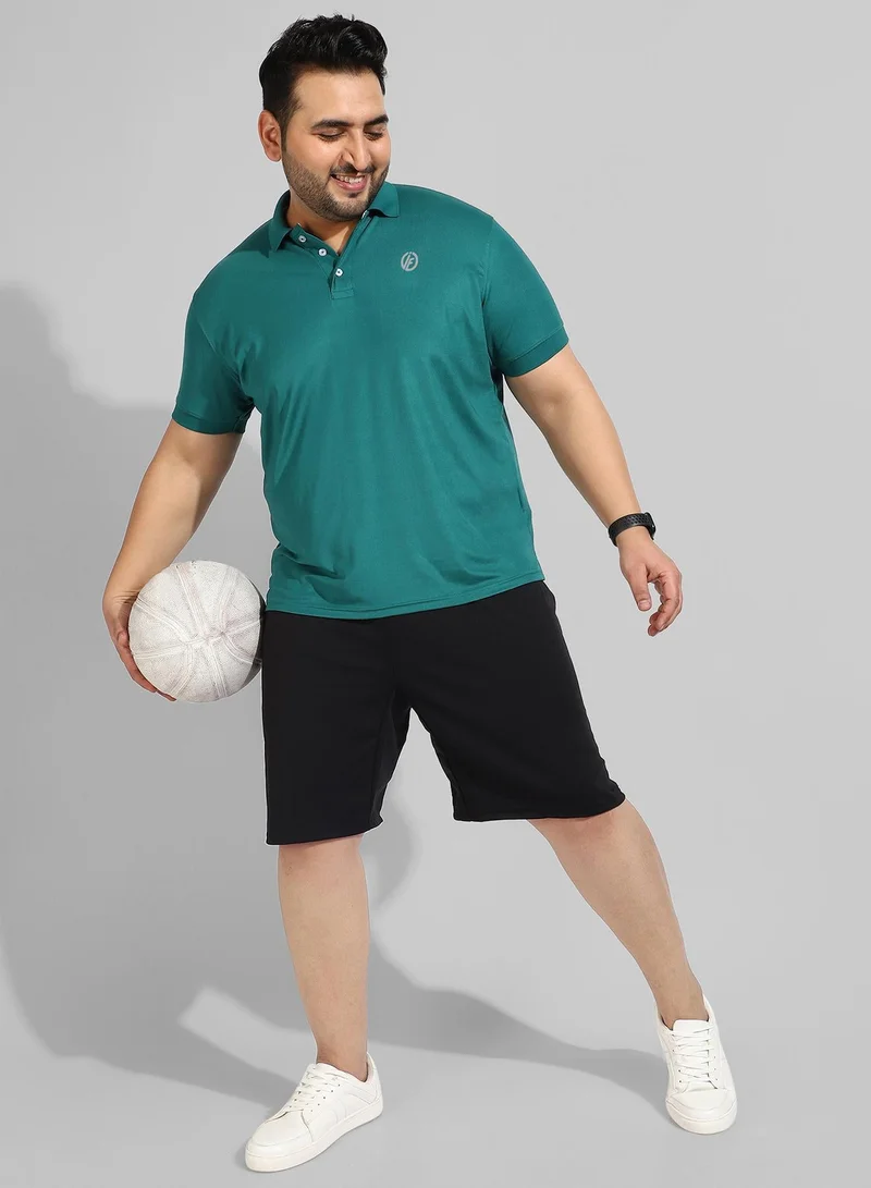 Instafab Plus  Men's Solid Teal Green Regular Fit Activewear T-Shirt for Men | Best Price UAE