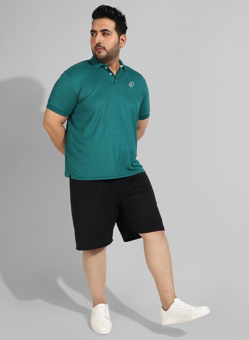 Instafab Plus Men's Solid Teal Green Regular Fit Activewear T-Shirt - Image 5