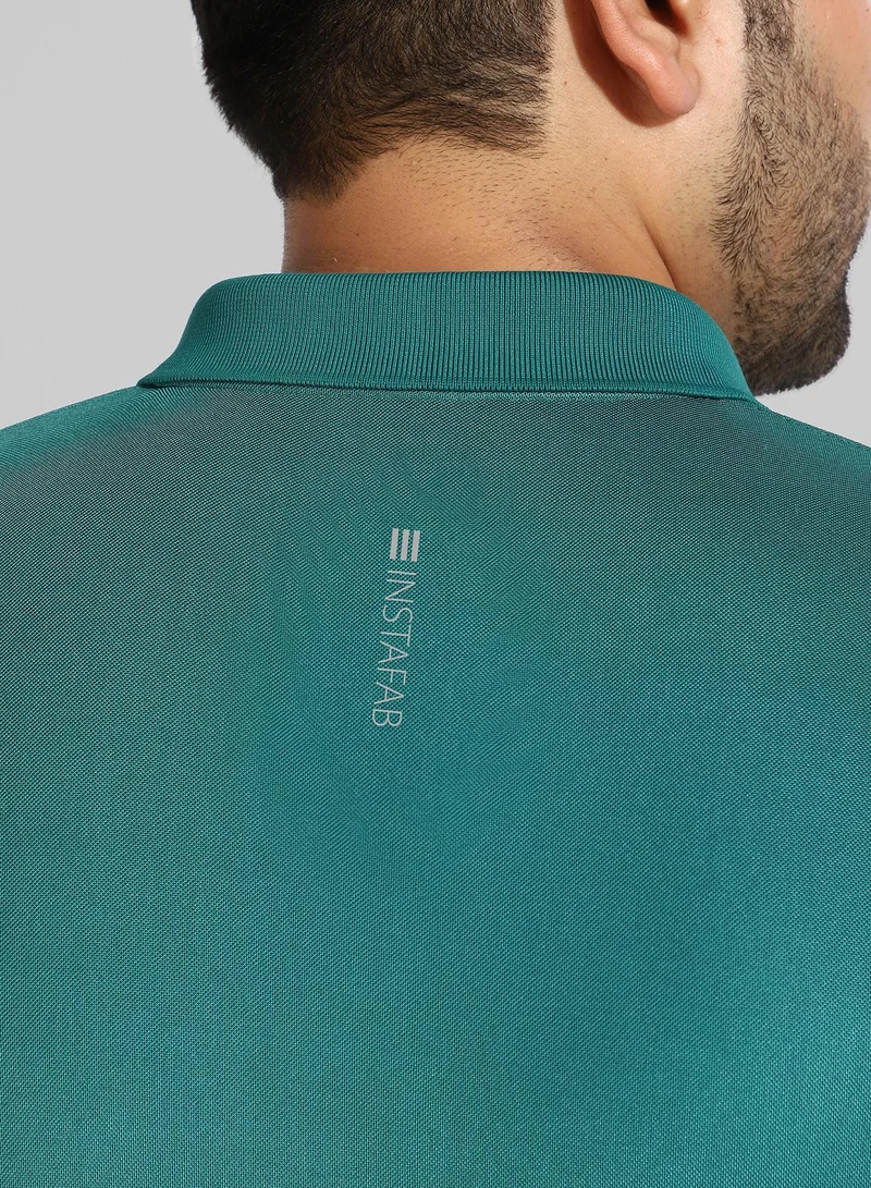Instafab Plus  Men's Solid Teal Green Regular Fit Activewear T-Shirt for Men | Best Price UAE