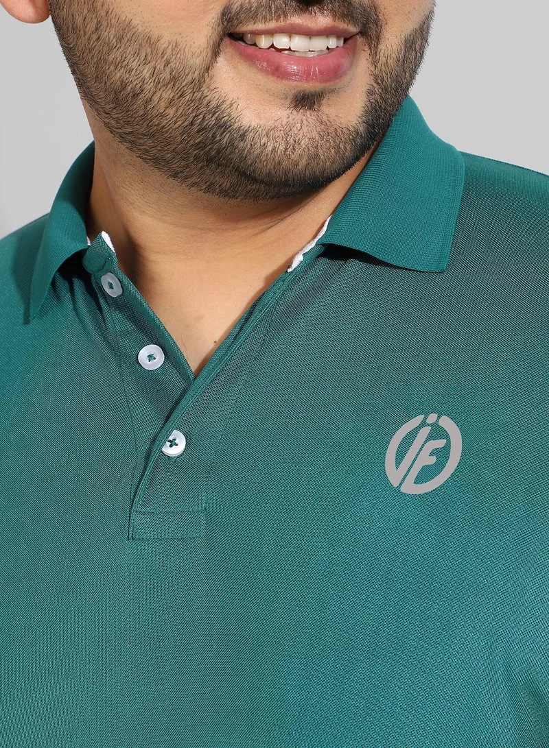 Instafab Plus  Men's Solid Teal Green Regular Fit Activewear T-Shirt for Men | Best Price UAE